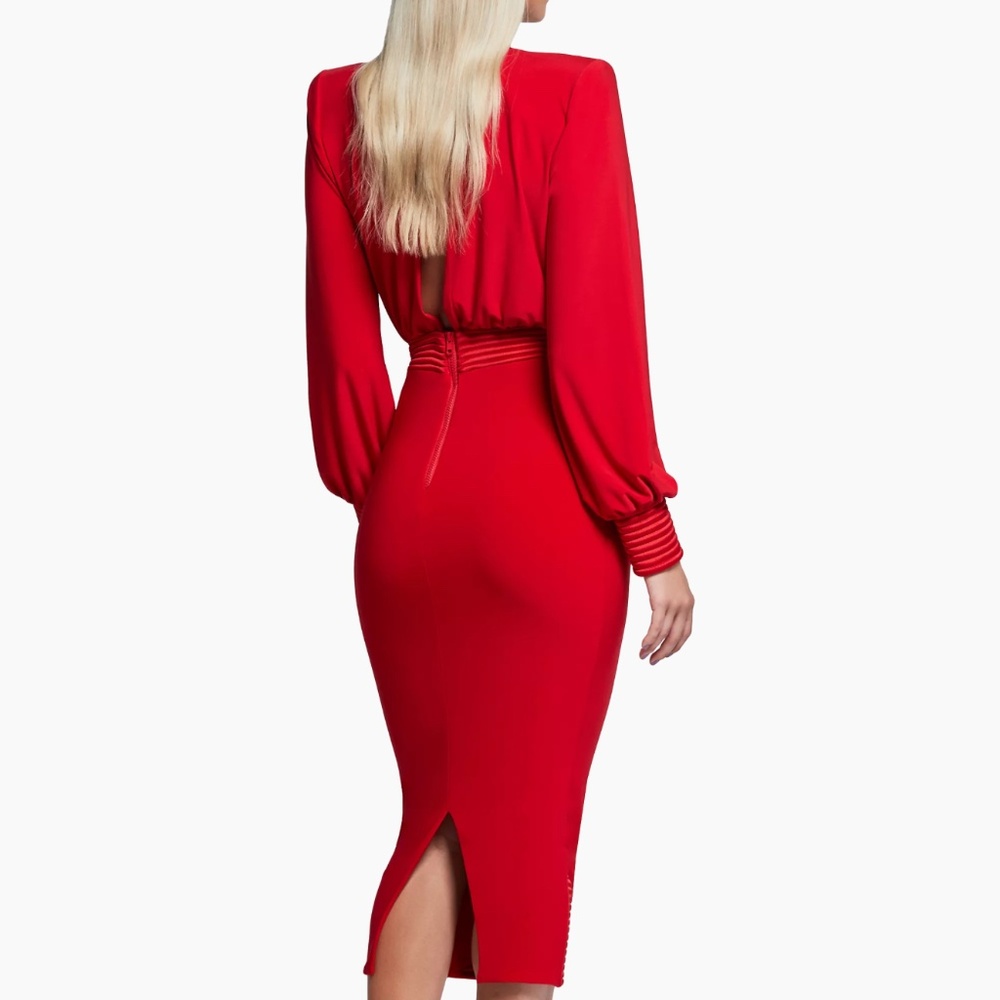 ZHIVAGO Red Midi Dress (Size 10) Brand new - Picture 3 of 10